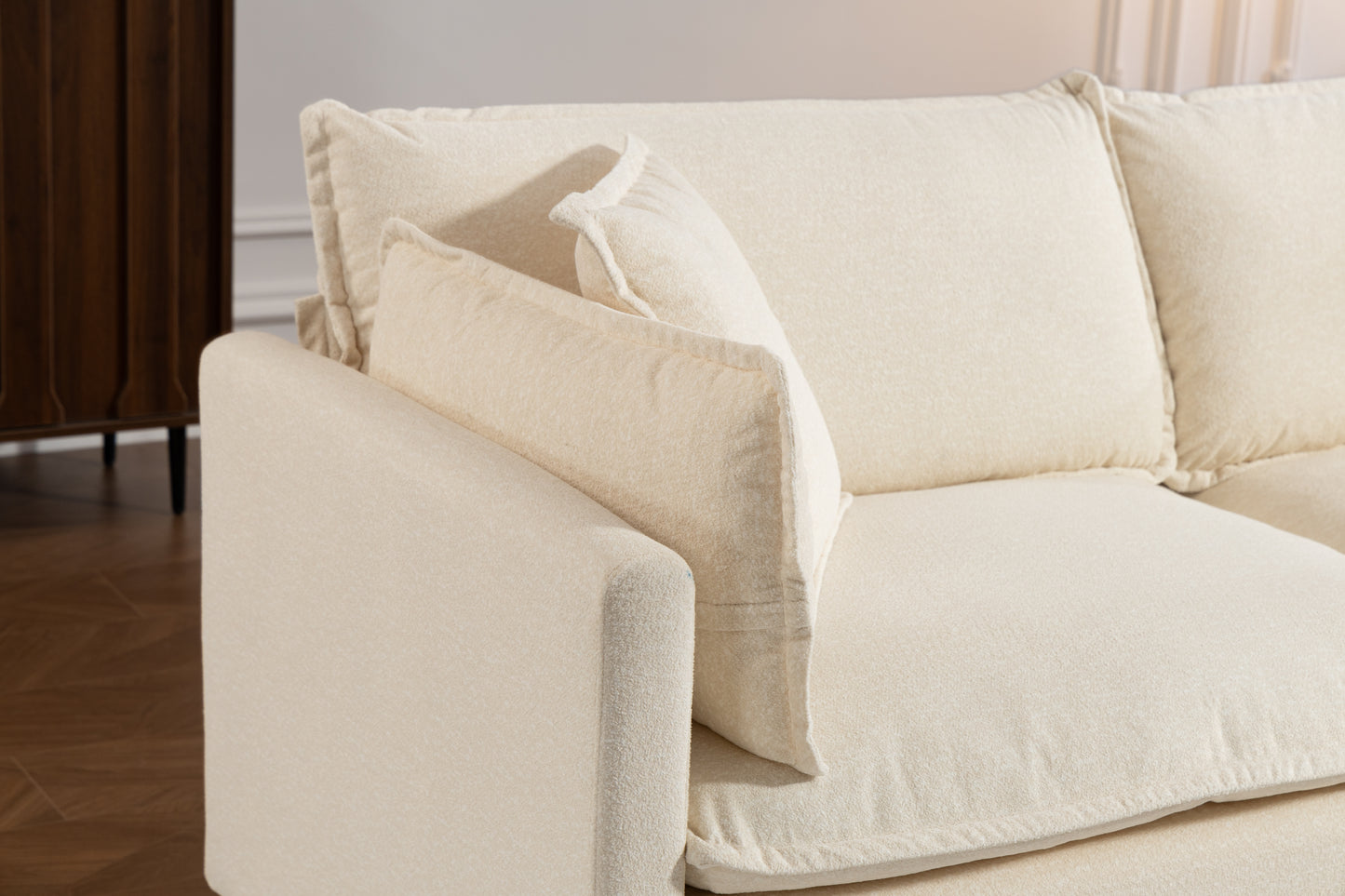 Modern 2seats 77.95"Sectional Sofa with Waist Pillows,2-seat