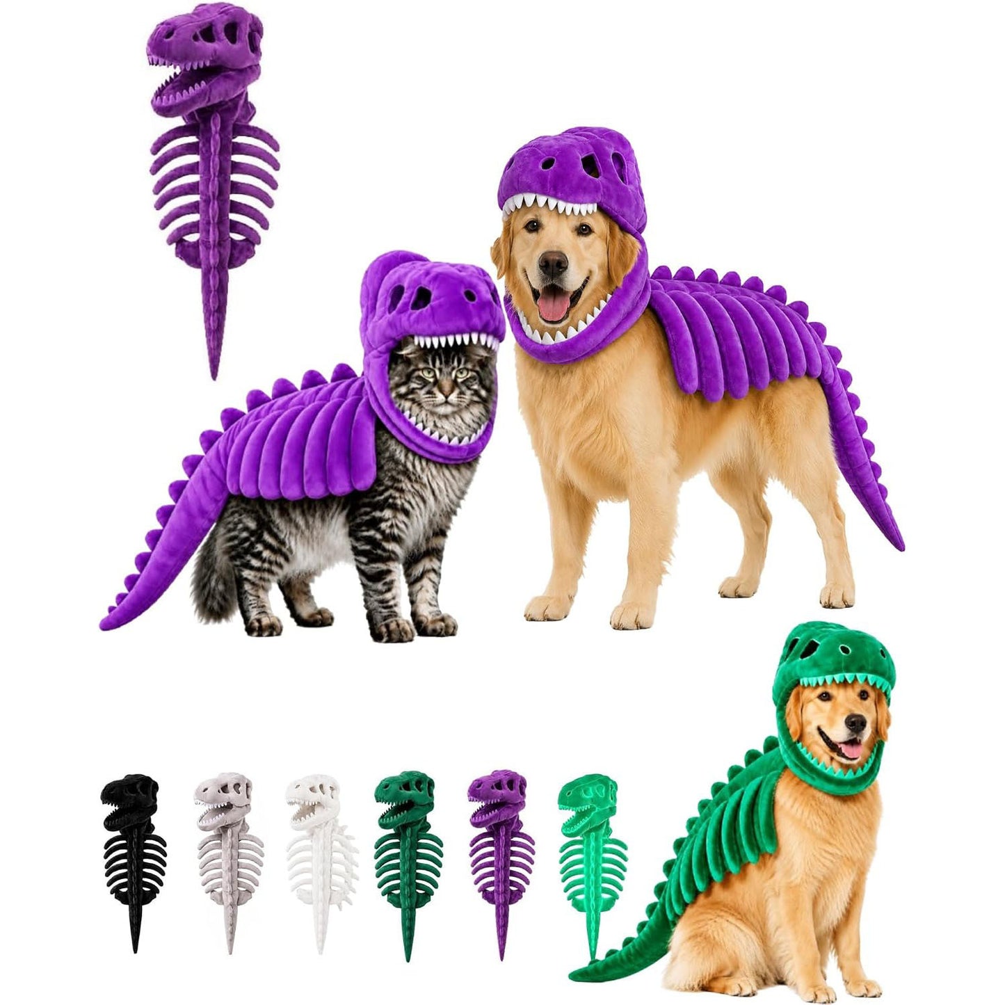 Dog Cat And Pet Dinosaur Skeleton Costume