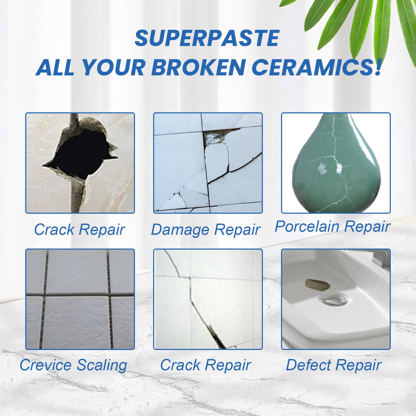 Jaysuing Tile Repair Adhesive For Bathtubs, Marble Furniture, Floor Tiles, Toilets, Crack Repair, Hole Filling, And Grouting
