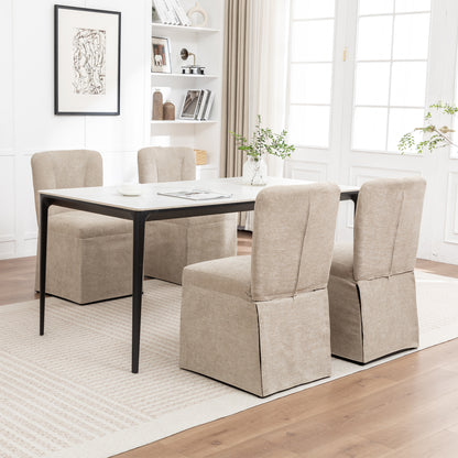 Kitchen Organizer - Linen Dining Chairs, Modern Fabric Side Chairs