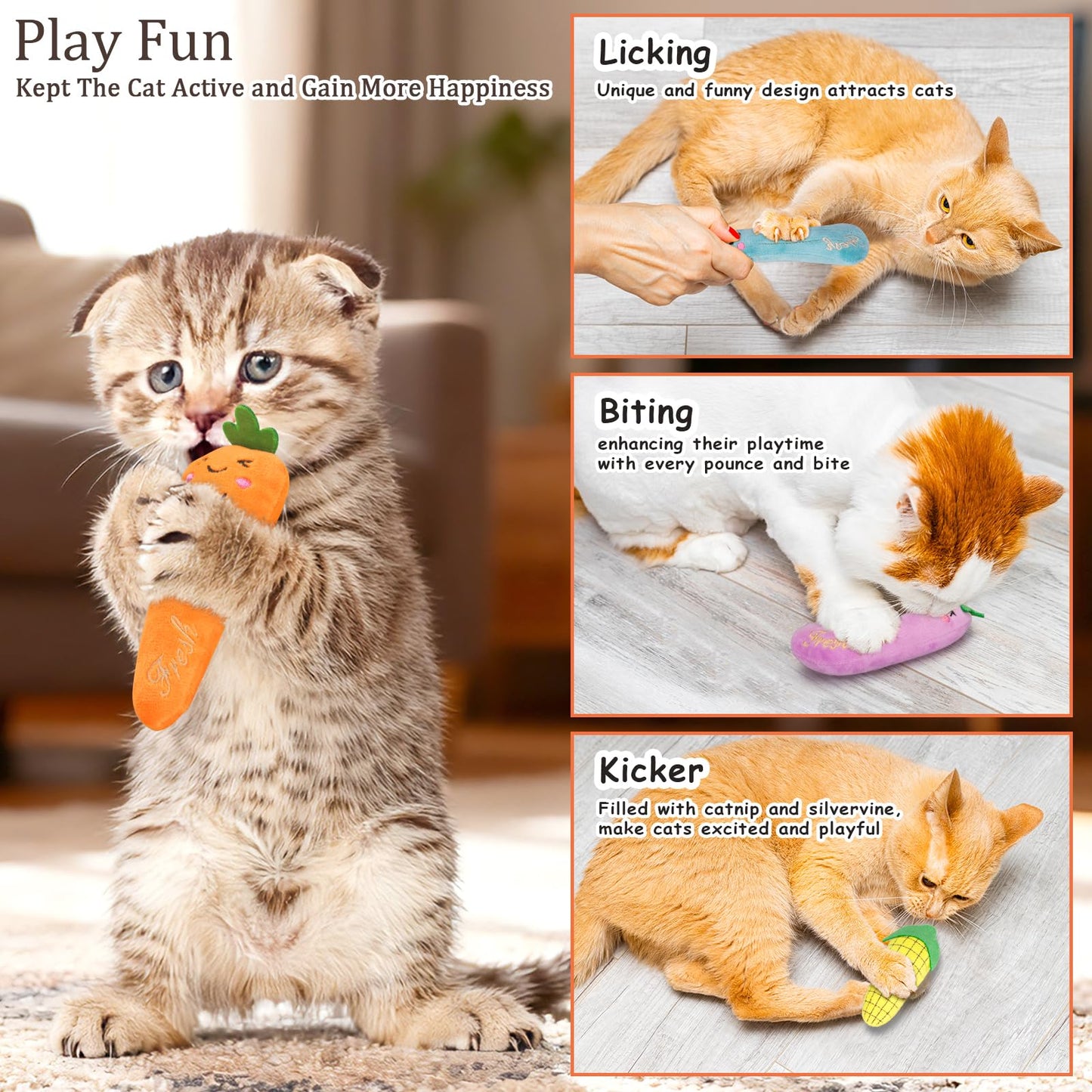 Cleaning Tools - Catnip Cat Toys, 5 Pack, Plush Catnip Toys For