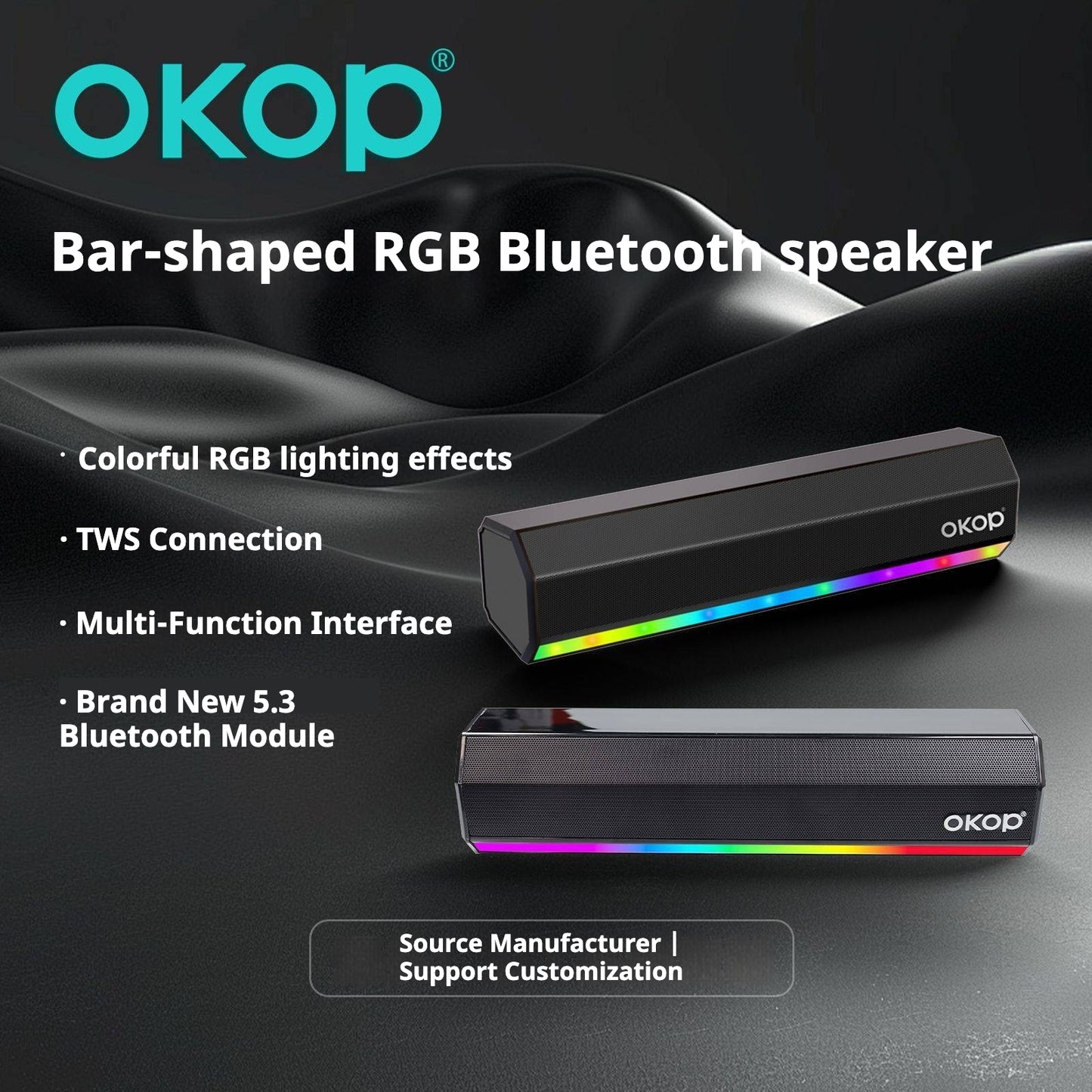 KP-557 Bluetooth Speaker With RGB Colorful Lights Home Soundbar With Wireless Bluetooth Deep Bass High-Fidelity Surround Sound And Card Playback