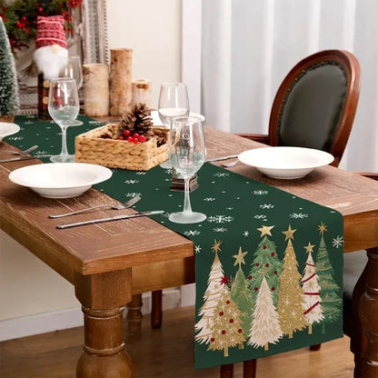 Kitchen Organizer - Christmas Table Runner 13x72 Inch, Xmas Trees