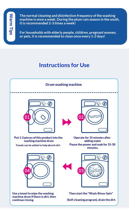 Factory Direct Washing Machine Tank Effervescent Tablet Cleaning Agent Cleaning Agent Stain Artifact Drum Impeller Washing Machine Universal