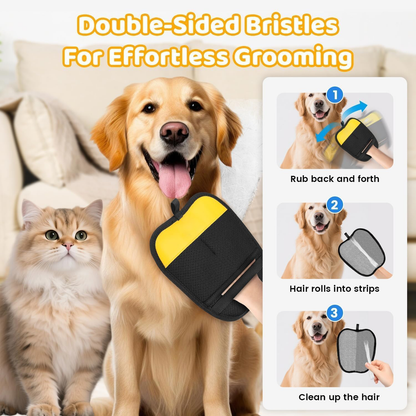 Pet Hair Removal Glove For Dogs & Cats, Upgraded Reusable Electrostatic Pet Hair Remover Glove, Magic Brush Mitt Tool For Couch, Furniture, Bed