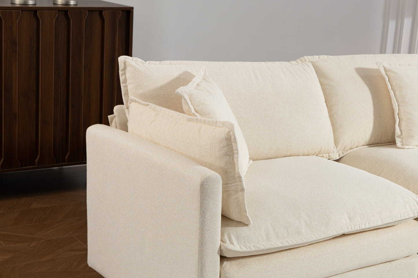 Modern 3seats with ottoman 113.77"Sectional Sofa with Waist