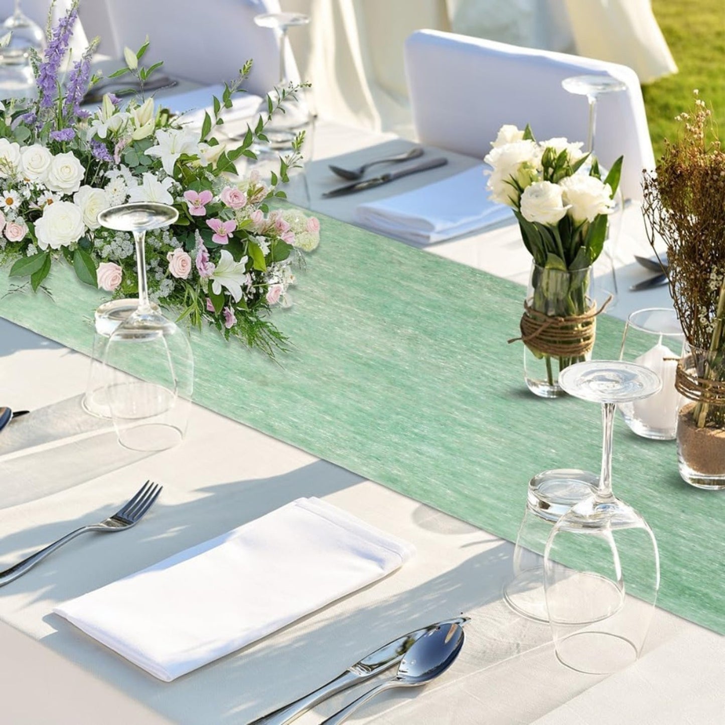 Pet Supplies - 1 Roll Of Table Runner, 30 Cm X 25 M, Eucalyptus Green