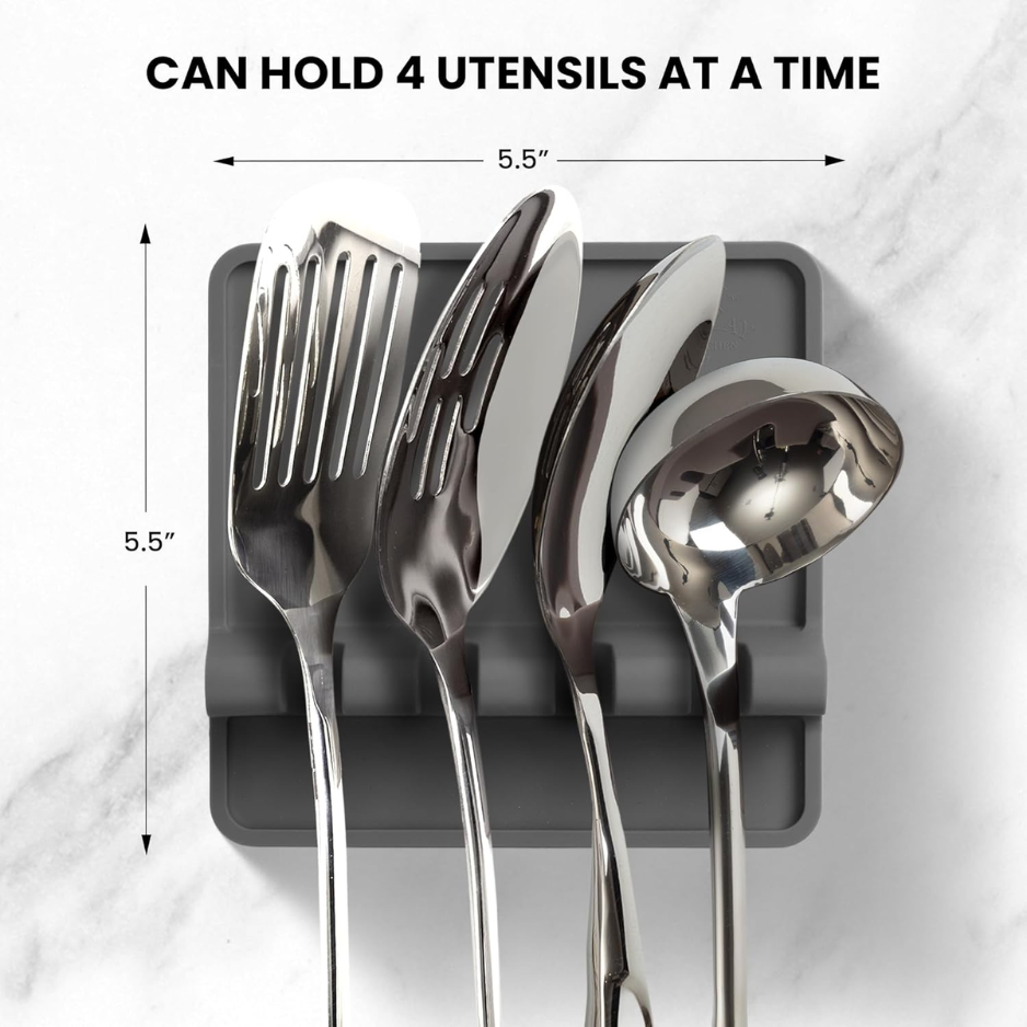 Kitchen Organizer - Zulay Kitchen Multi-Utensil Silicone Spoon Rest