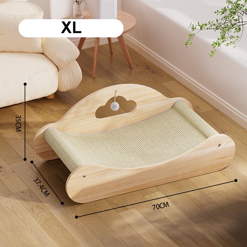 Sisal Large Cat Scratcher Bed, Comfy Chaise Lounge For Cats Rest Scratch Play, Protects Furniture, Durable, Horizontal, No-Mess