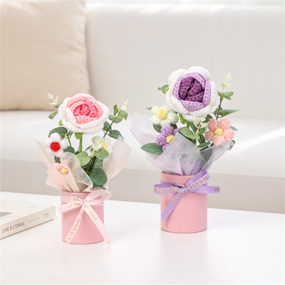 Smart Home Gadget - Handmade Crochet Flower Bouquet, Assorted