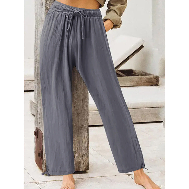 Home Decor - Womens Solid-Color Summer Casual Home Pants