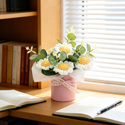 Smart Home Gadget - Handmade Crochet Potted Bouquet, Everlasting Soft