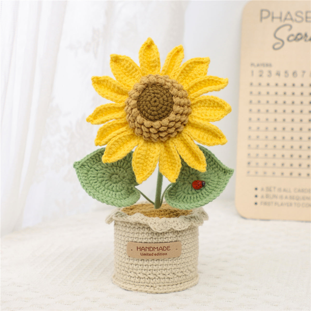 Home Decor - Handmade Crochet Flower Bouquet, Sunflower Matched With