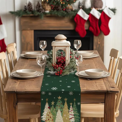 Kitchen Organizer - Christmas Table Runner 13x72 Inch, Xmas Trees