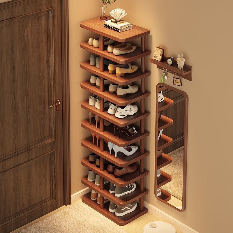 Smart Home Gadget - Simple Multi-tiered Wooden Shoe Rack For Home Use
