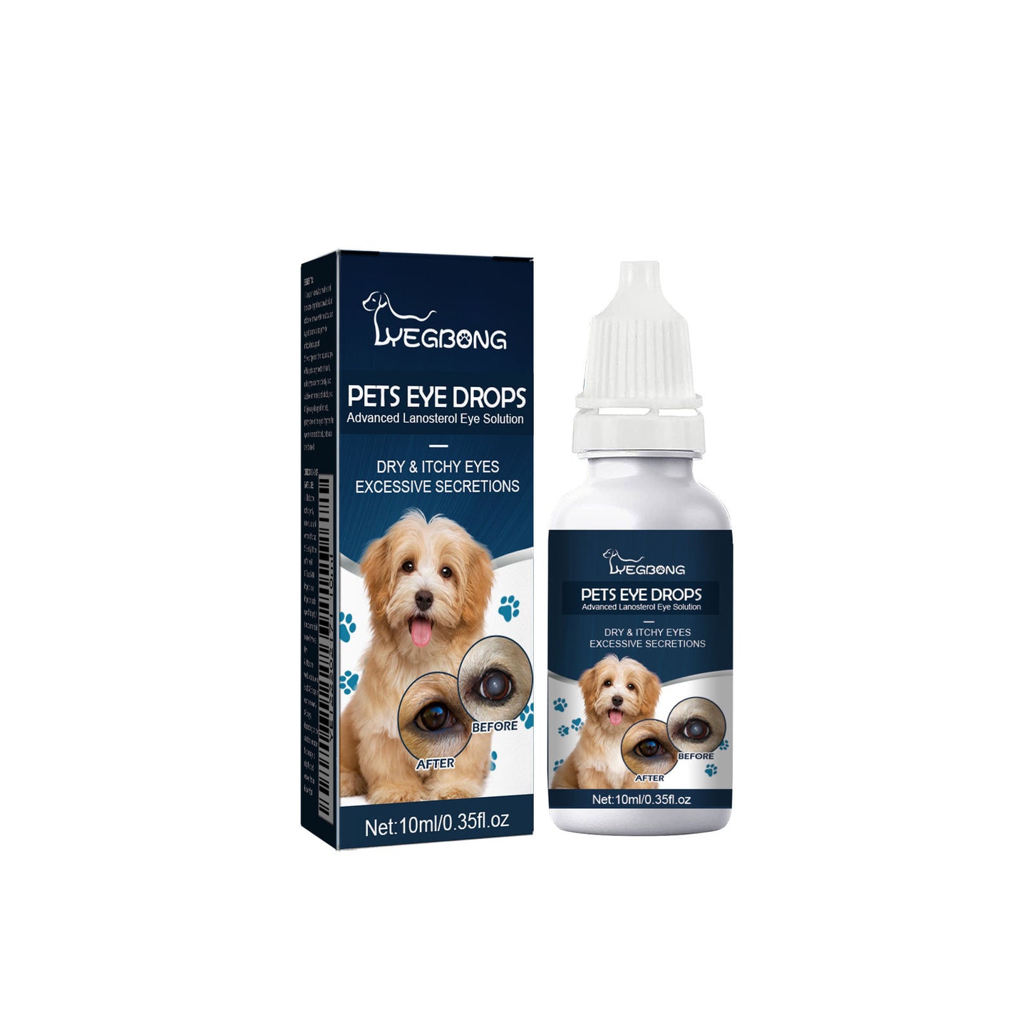 Yegbong Pet Eye Drops For Cats And Dogs To Remove Tear Stains, Relieve Eye Itching, And Gently Clean The Eyes