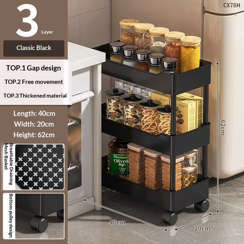 Kitchen Organizer - Ultra-Narrow Floor-Standing Kitchen Shelf With