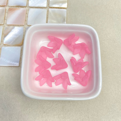 3D Matte Acrylic Lily Flower Buds, Translucent Frosted Petal Charms For DIY Hair Accessories, Earrings & Craft Jewelry Supplies.