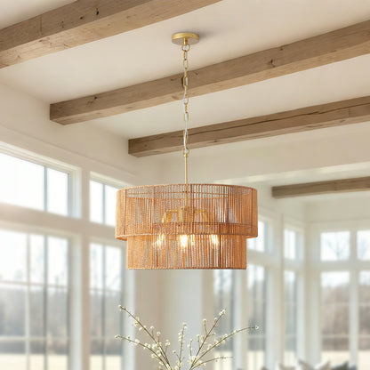 Kitchen Organizer - 23.62in Handwoven Woven Paper Rattan Chandelier