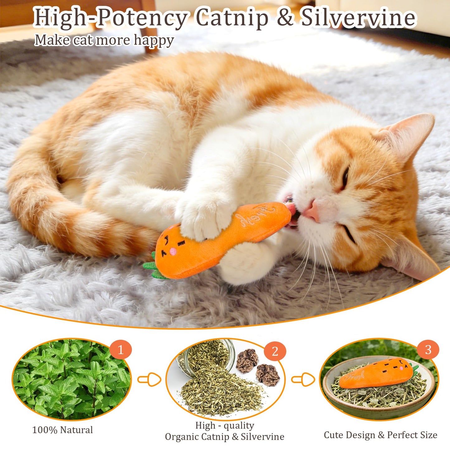 Cleaning Tools - Catnip Cat Toys, 5 Pack, Plush Catnip Toys For