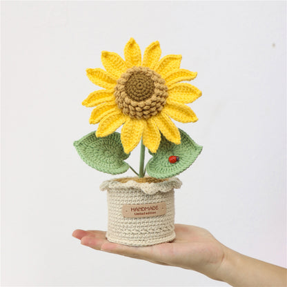 Home Decor - Handmade Crochet Flower Bouquet, Sunflower Matched With