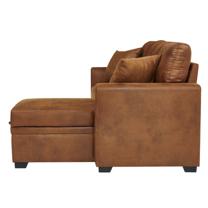 Sleeper Sofa, Sectional with Pull-Out Bed, Reversible Chaise, Storage
