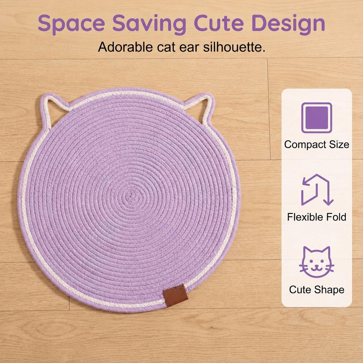 Cat Scratch Pad For Indoor Cats Kitten Round Cat Scratcher Pad, Woven Cotton Rope Cat Scratching Mat, Couch Protector For Wall, Furniture, Carpets