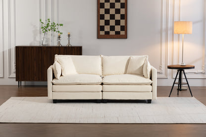 Modern 2seats 77.95"Sectional Sofa with Waist Pillows,2-seat