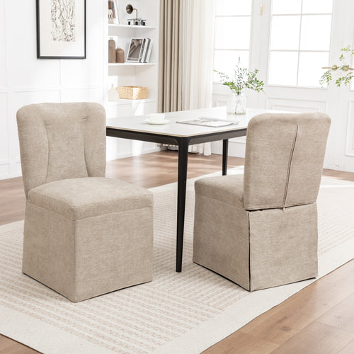 Kitchen Organizer - Linen Dining Chairs, Modern Fabric Side Chairs