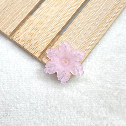 Matte Acrylic Snowflake Spacers, Frosted Scalloped Center-Drilled Charms For DIY Vintage Hair Sticks, Earrings & Craft Jewelry Supplies.