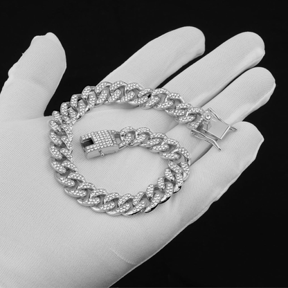Pet Supplies - Dog Chain Collar Silver Dog Necklace Diamond Cuban