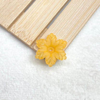 Matte Acrylic Snowflake Spacers, Frosted Scalloped Center-Drilled Charms For DIY Vintage Hair Sticks, Earrings & Craft Jewelry Supplies.
