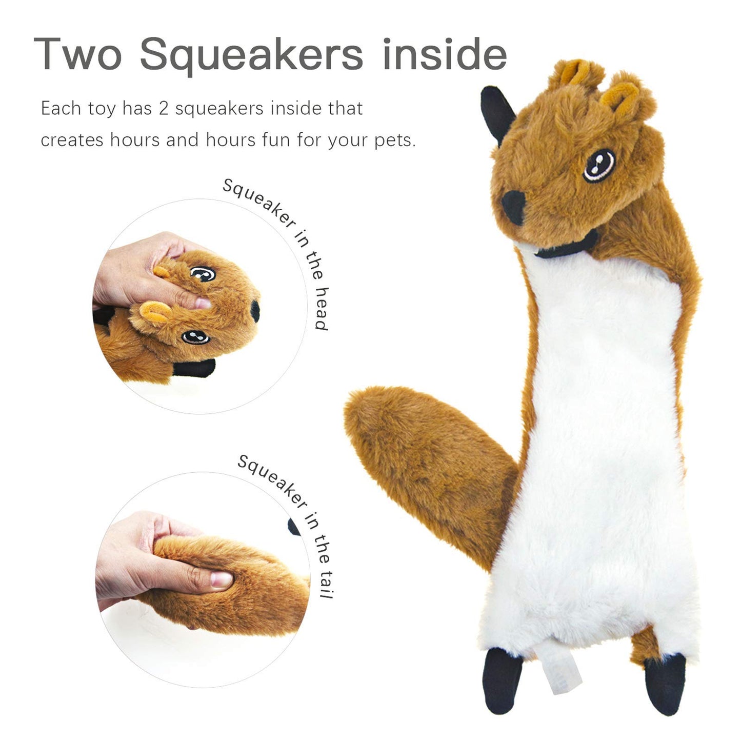 Pet Supplies - Dog Squeak Toys, No Stuffing Plush Dogs Chew Toy