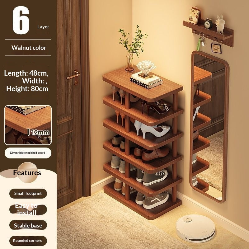 Smart Home Gadget - Simple Multi-tiered Wooden Shoe Rack For Home Use