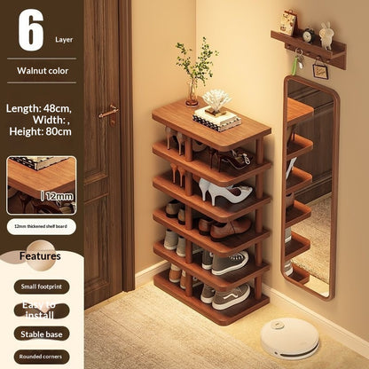 Smart Home Gadget - Simple Multi-tiered Wooden Shoe Rack For Home Use