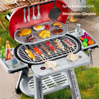 Girls Cooking Play Simulation Cooking Station Baby BBQ Kitchen Toy Set