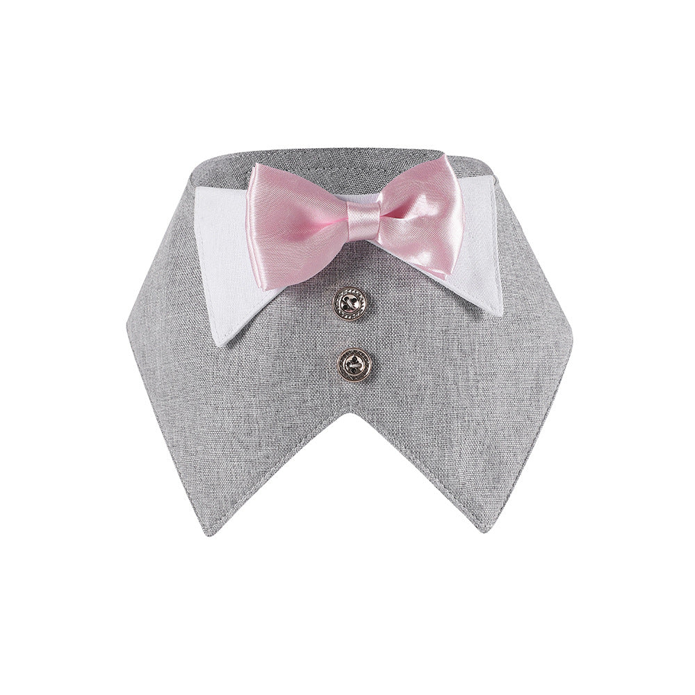British-style Suit Pet Bib Velcro Pet Triangle Scarf