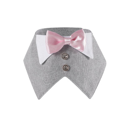 British-style Suit Pet Bib Velcro Pet Triangle Scarf
