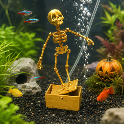 Home Decor - Movable Skeleton Aquarium Ornament, 3D Printed