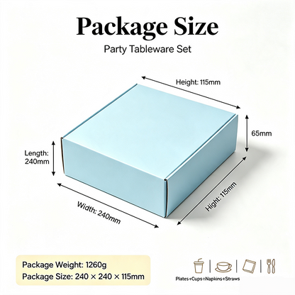 Pet Supplies - Disposable Gold Dot Party Tableware Set, Paper Plates