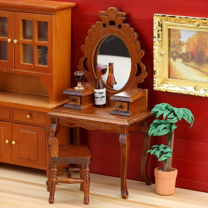 Dressing Table With Stool And Mirror Mini Furniture