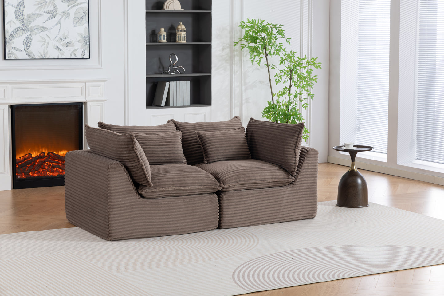 74.8" Width Cloud Couch Oversized Modular Sectional Sofa True Relax