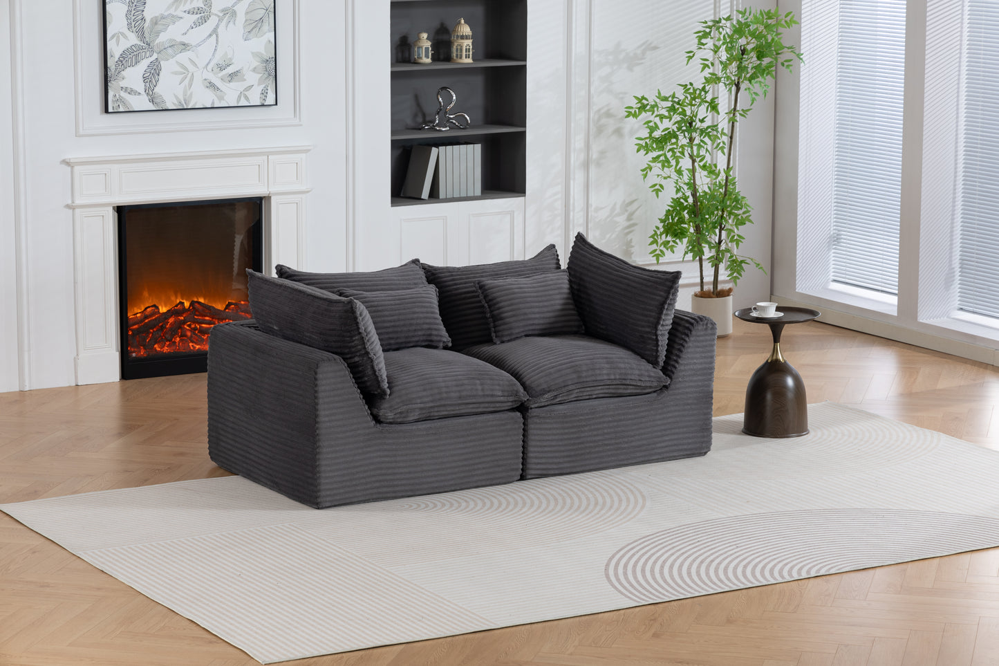 74.8" Width Cloud Couch Oversized Modular Sectional Sofa True Relax