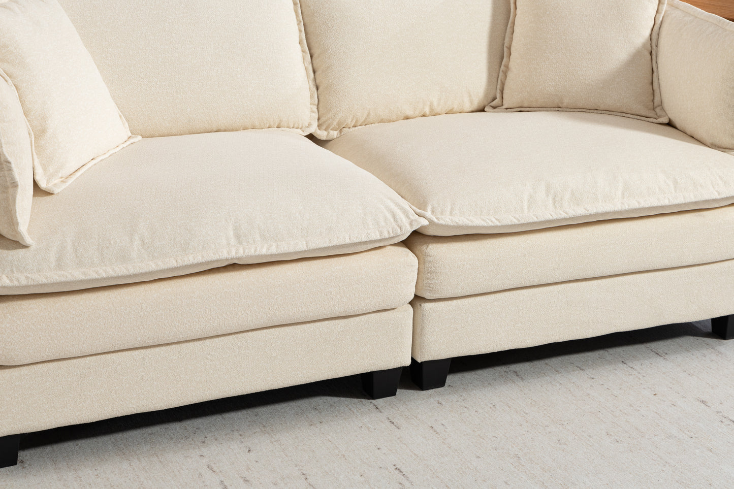 Modern 2seats 77.95"Sectional Sofa with Waist Pillows,2-seat