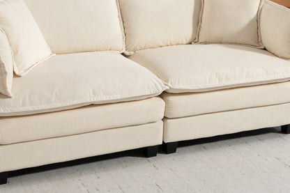 Modern 2seats 77.95"Sectional Sofa with Waist Pillows,2-seat