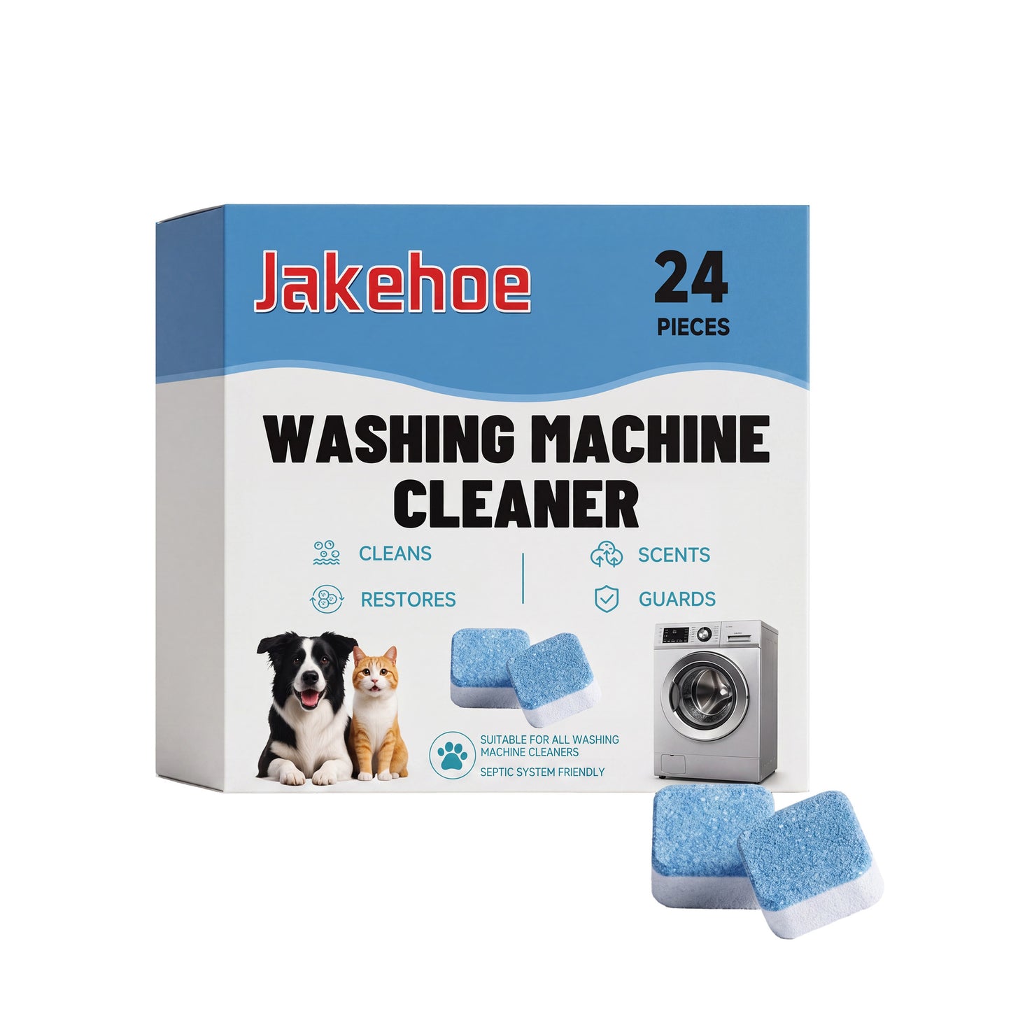 Jakehoe Washing Machine Cleaning Tablets Daily Gentle Cleaning Tablets For Removing Lint And Impurities From Washing Machines And Eliminating Odors