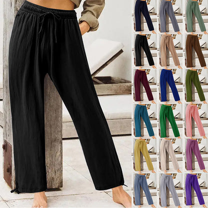 Home Decor - Womens Solid-Color Summer Casual Home Pants
