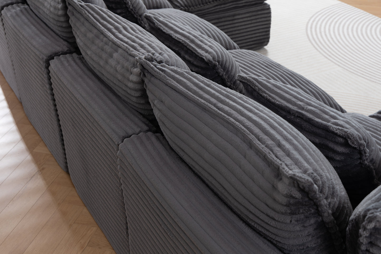 129.8" Width Cloud Couch Oversized Modular Sectional Sofa True Relax