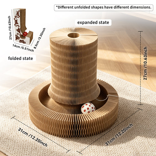 Multi-form Foldable Magic Organ Cat Scratcher Corrugated Cardboard