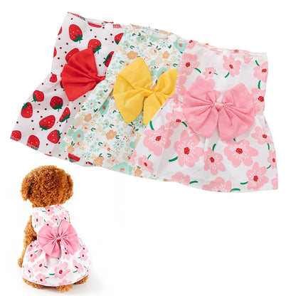3 Pack Pet Dog Dress, Dog Dresses For Small Girl, Floral Sleeveless Summer Clothes For Small Pet Dogs Cats, Girl Dog Clothes